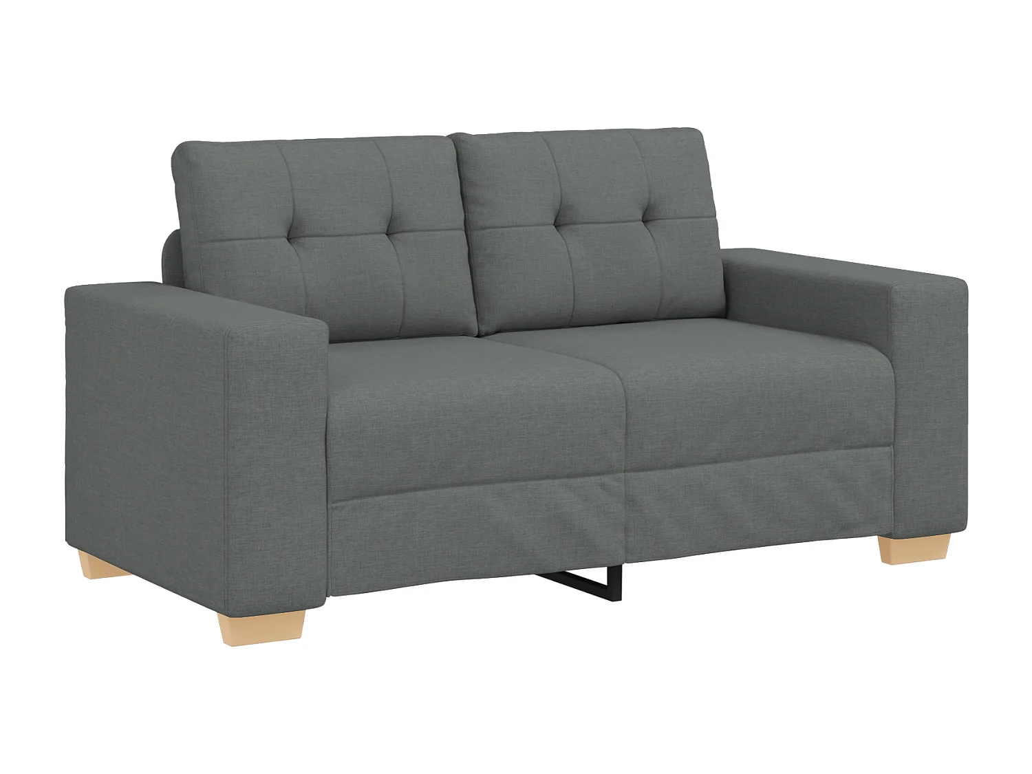 Ensemble de Canapés avec coussin avec oreiller 3 pcs Gris tissu