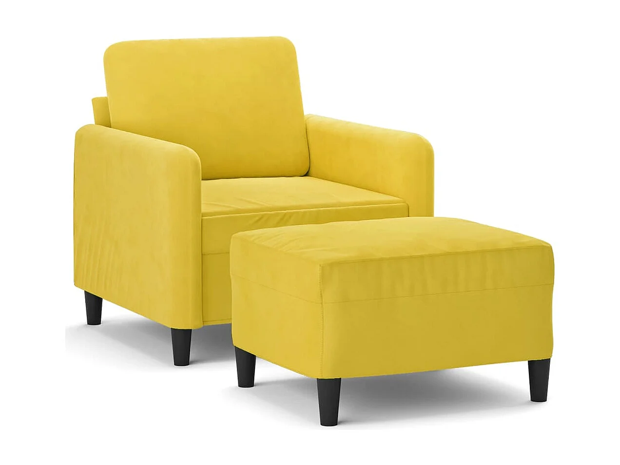 Sillón con reposapiés terciopelo amarillo 60 cm