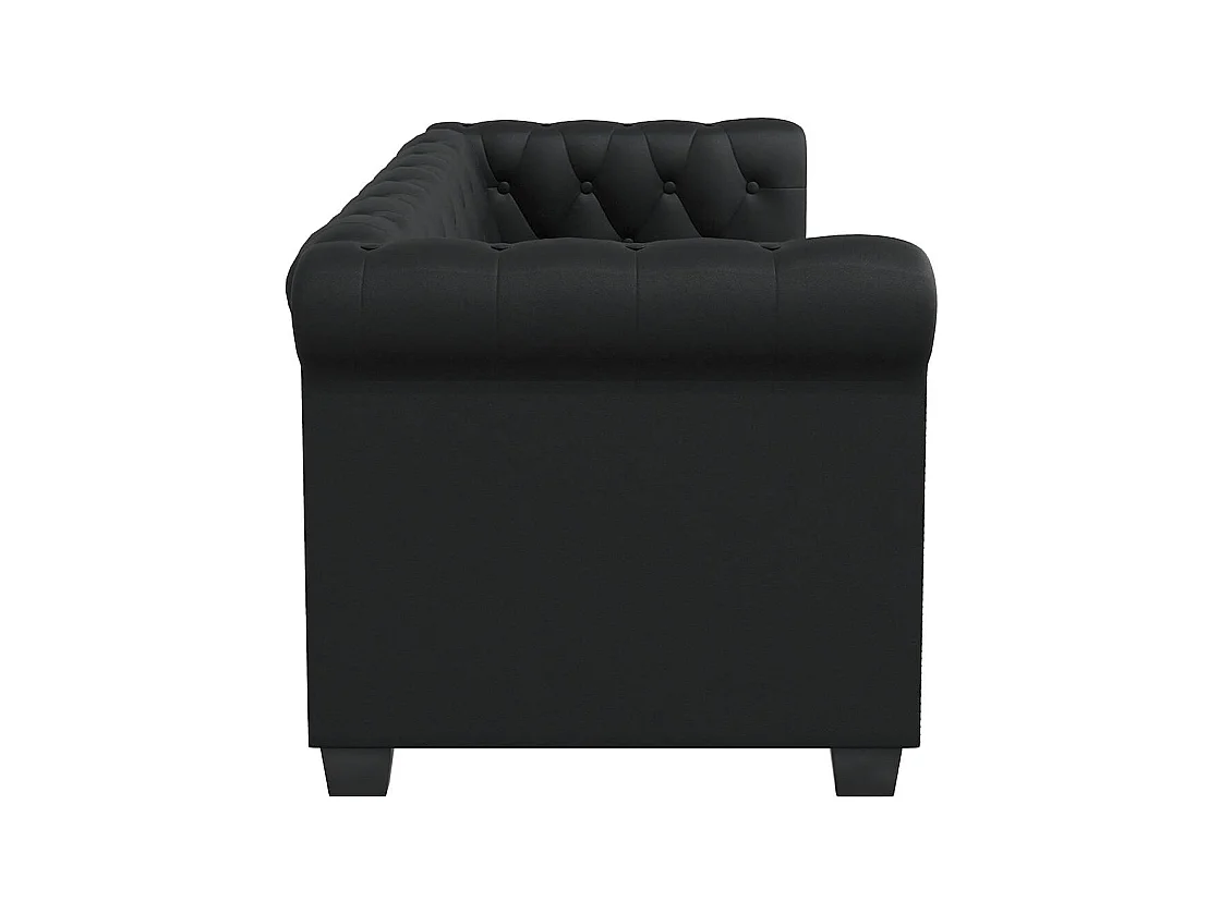 Divano Chesterfield a 2 posti in pelle sintetica nera