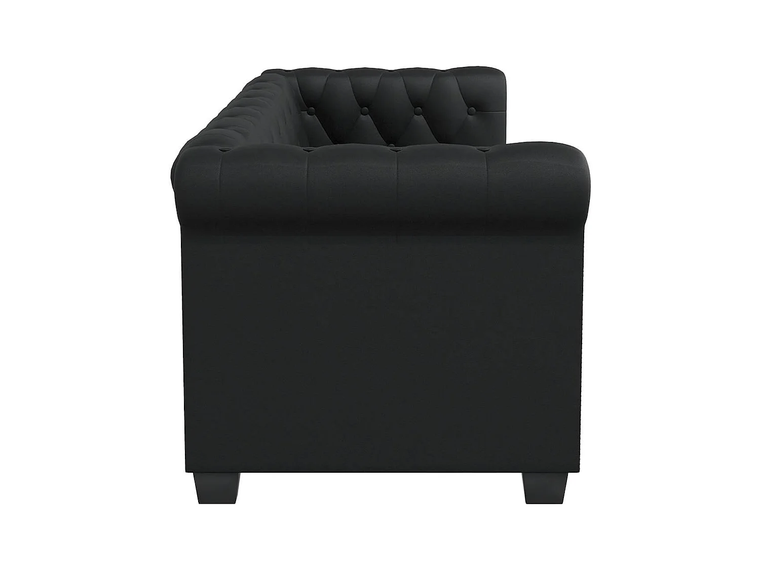 Divano Chesterfield a 2 posti in pelle sintetica nera