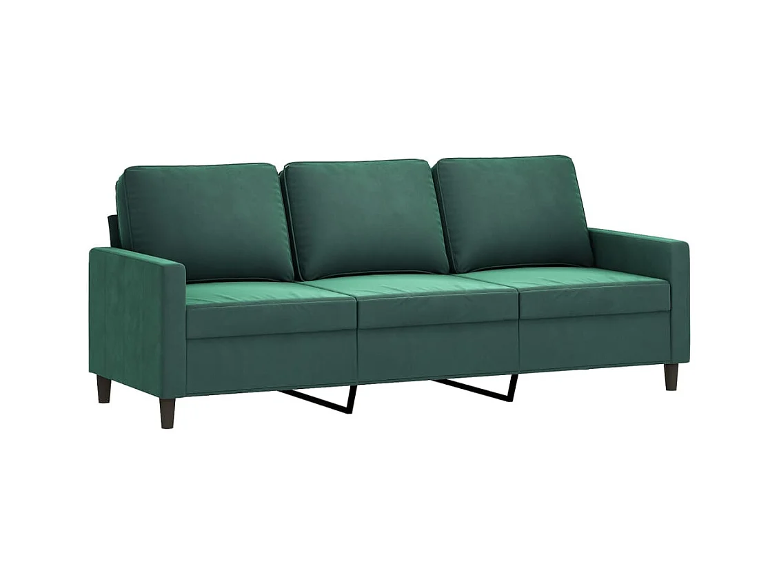Sofá 3 plazas Verde oscuro 180 cm Terciopelo