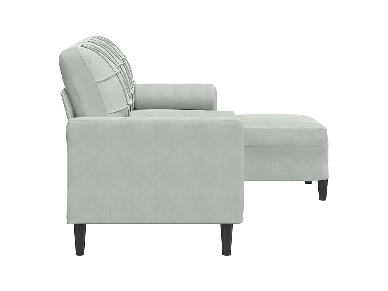 3-zitsbank met voetenbank Lichtgrijs 180 cm Fluweel