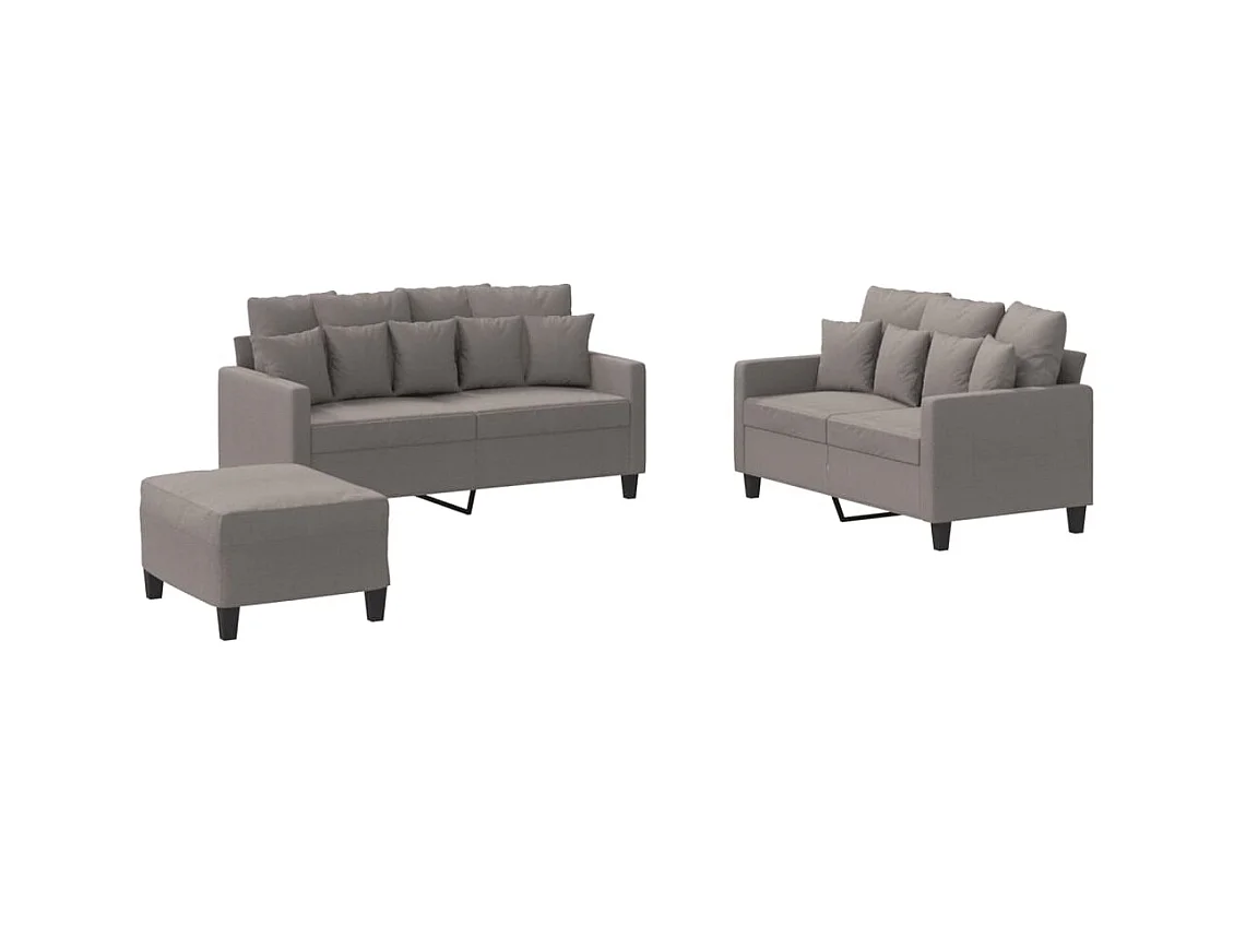 Ensemble de canapés 3 pcs avec coussins Taupe Tissu