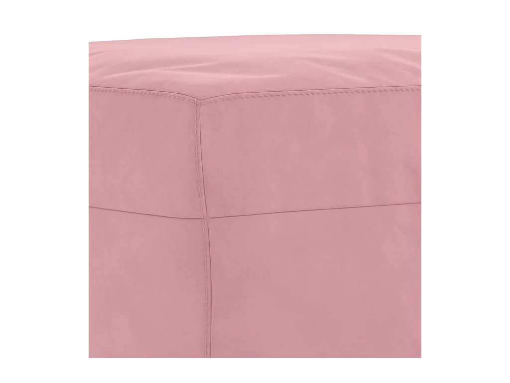 3-teiliges Sofaset mit Kissen, rosa Samt