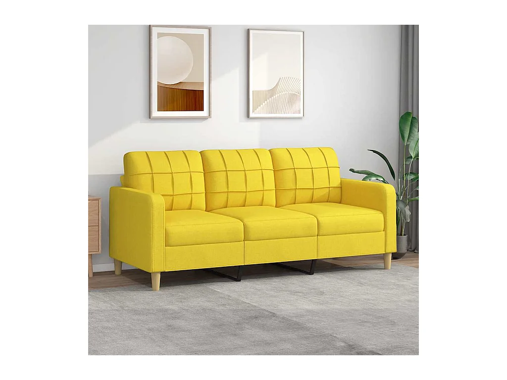 3-zitsbank Lichtgeel 180 cm Stof