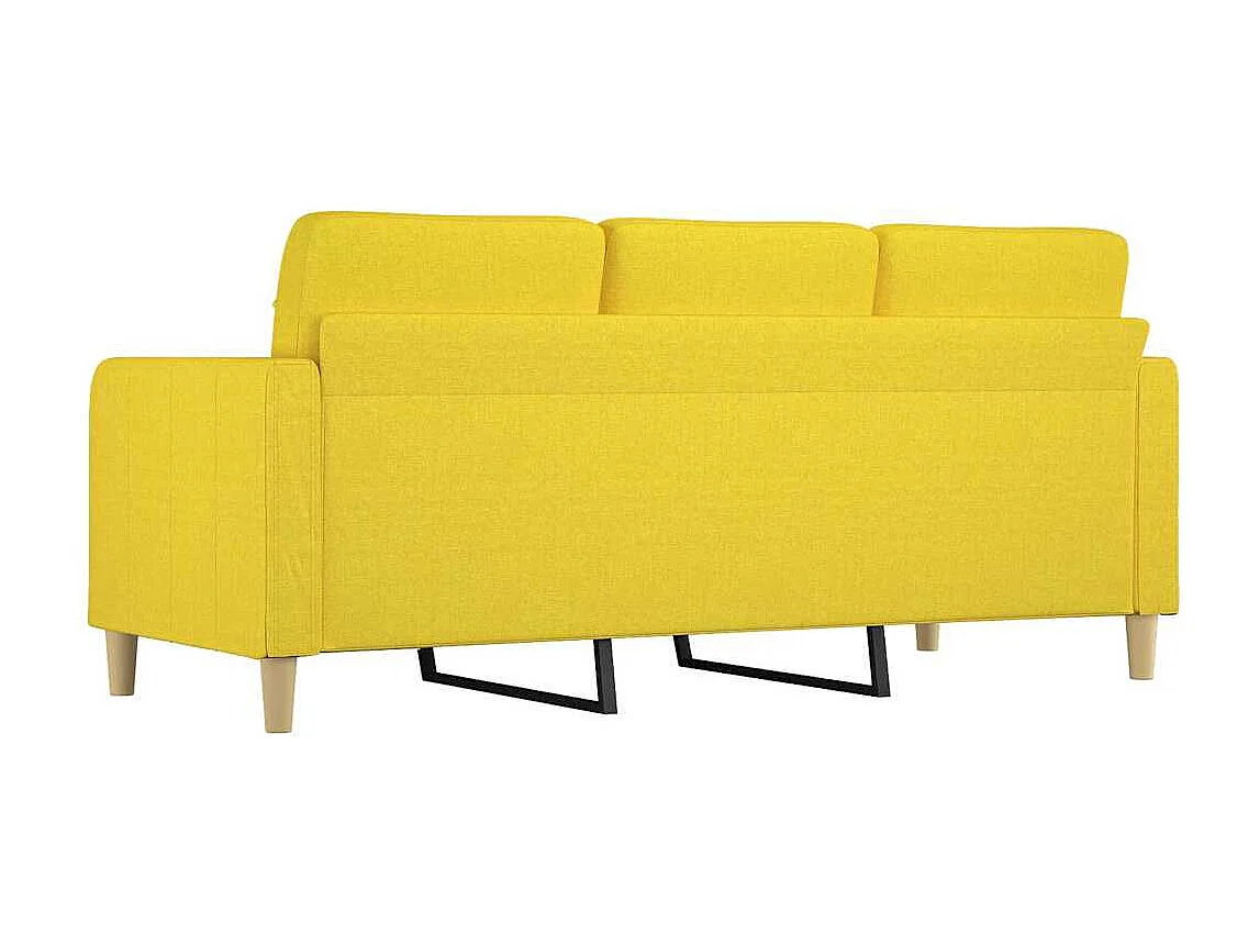 Sofá 3 plazas Amarillo claro 180 cm Tela