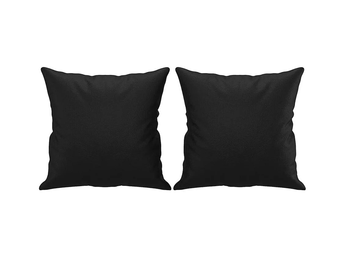 Sofá de 2 plazas con cojines decorativos negro 120cm piel sintética