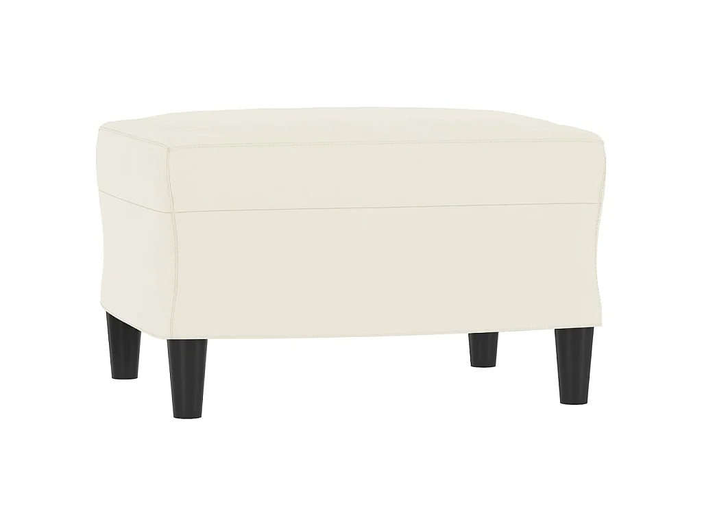 Poltrona con poggiapiedi Crema 60 cm Velluto