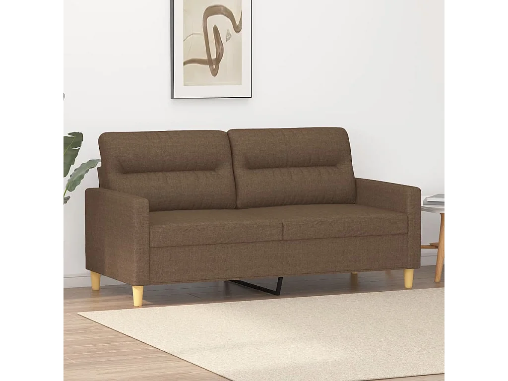 Sofá 2 plazas Tela Marrón 140 cm