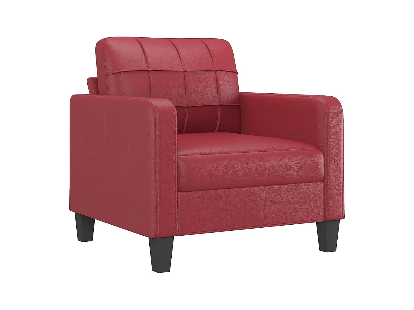 Poltrona con poggiapiedi Rosso bordeaux 60 cm Similpelle