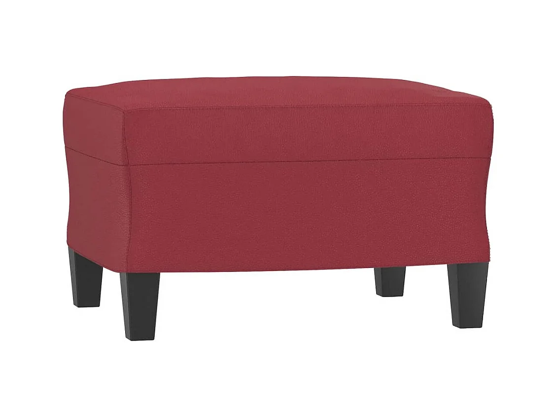 Poltrona con poggiapiedi Rosso bordeaux 60 cm Similpelle
