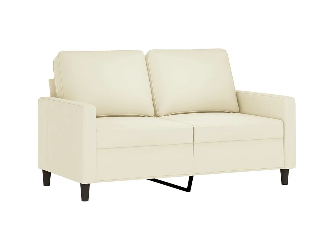 Ensemble de canapés 2 pcs avec coussins Crème Velours