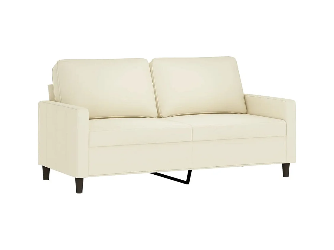 Ensemble de canapés 2 pcs avec coussins Crème Velours