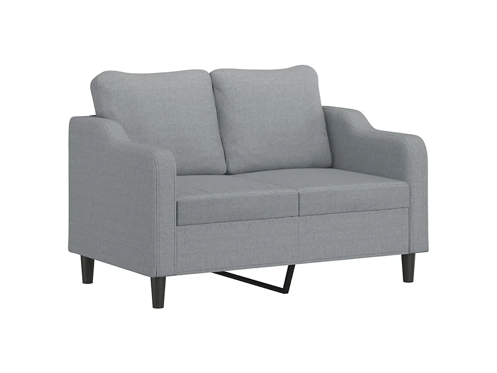 2-teiliges Sofaset mit Kissen, hellgrauer Stoff