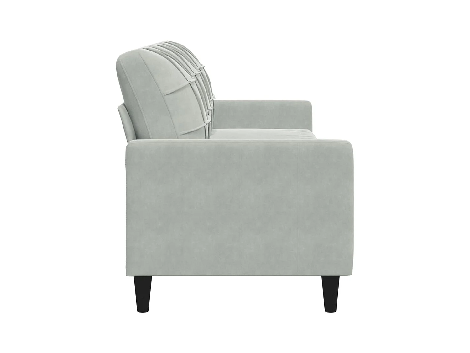 Sofá 3 plazas Gris claro 210 cm Terciopelo