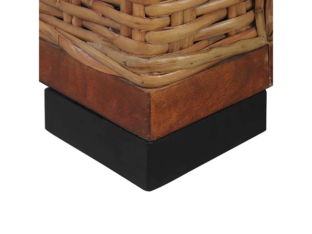 Sofá 2 plazas con cojines Ratán natural Marrón