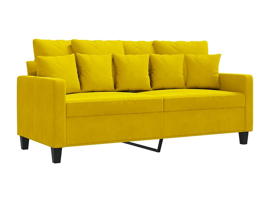 Sofá 2 plazas Amarillo 140 cm Terciopelo