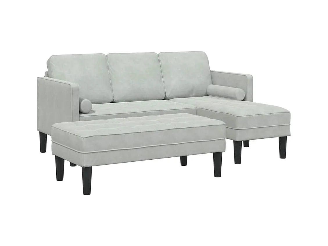 Ensemble de Canapés 2 pcs Gris clair 173 x 131 x 67 cm Velours