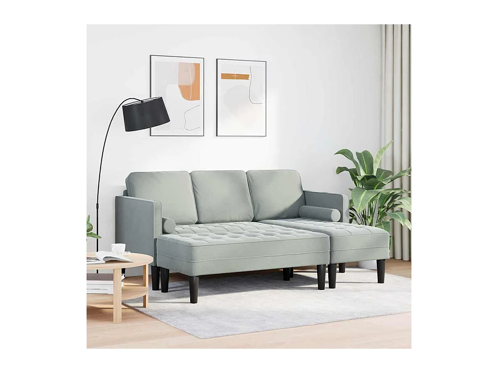 Ensemble de Canapés 2 pcs Gris clair 173 x 131 x 67 cm Velours