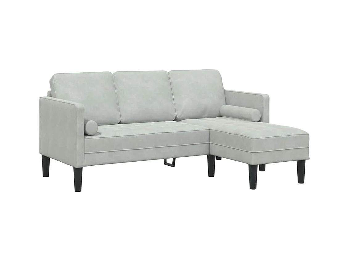 Ensemble de Canapés 2 pcs Gris clair 173 x 131 x 67 cm Velours