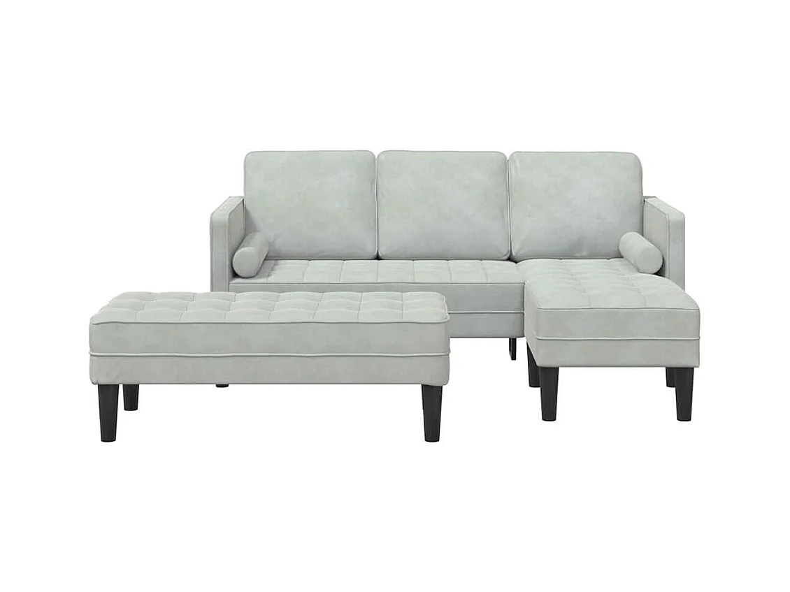 Ensemble de Canapés 2 pcs Gris clair 173 x 131 x 67 cm Velours