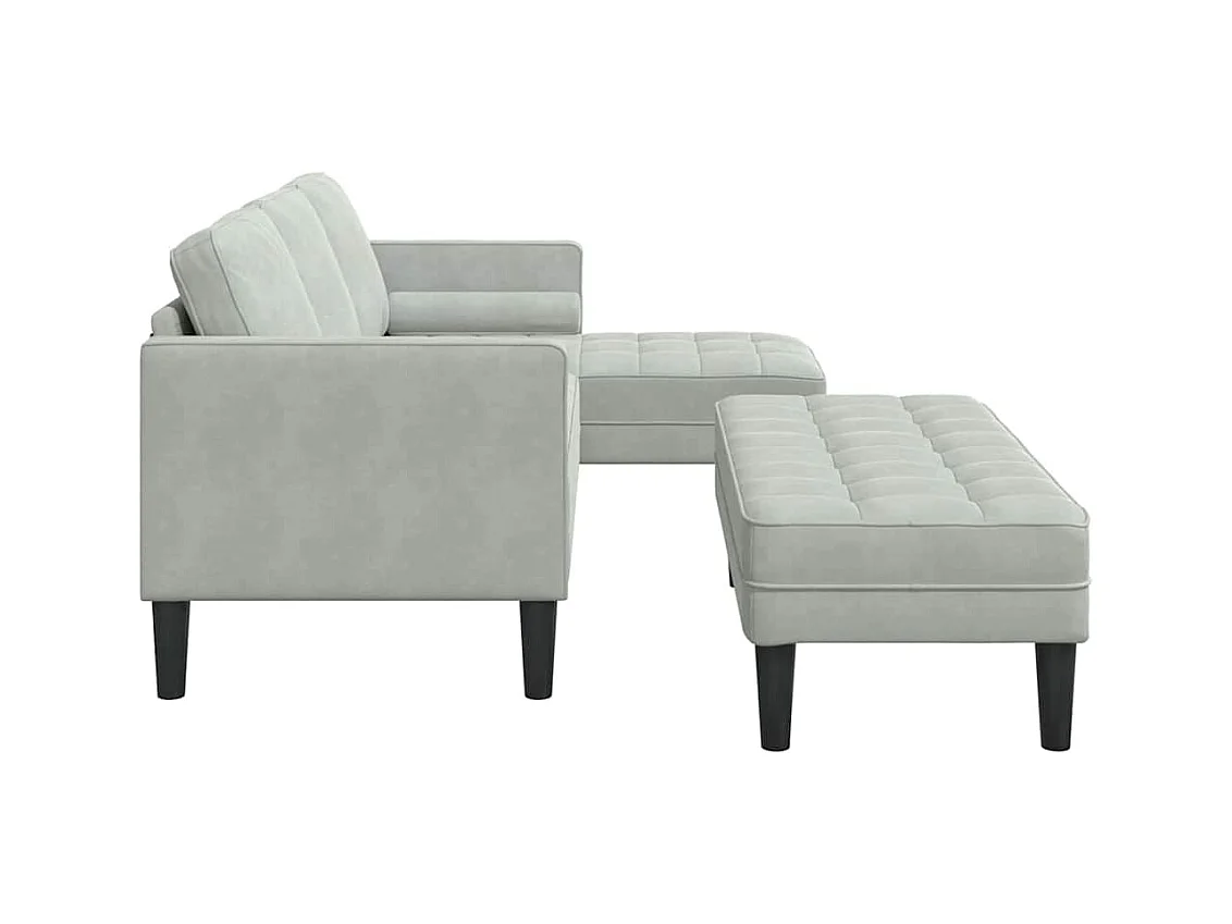 Ensemble de Canapés 2 pcs Gris clair 173 x 131 x 67 cm Velours