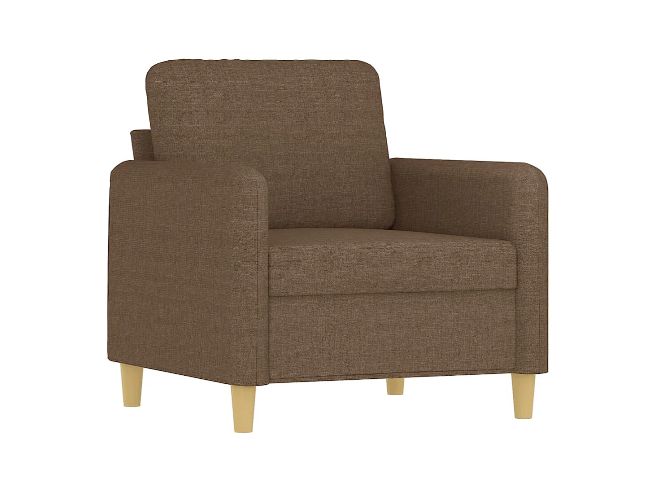 Set di divani 4 pezzi con cuscini in tessuto marrone