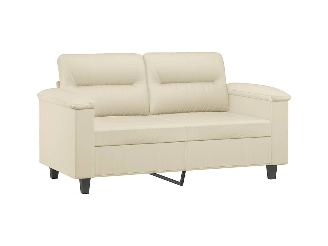 Conjunto de sofá de 2 piezas con cojines de piel sintética color crema