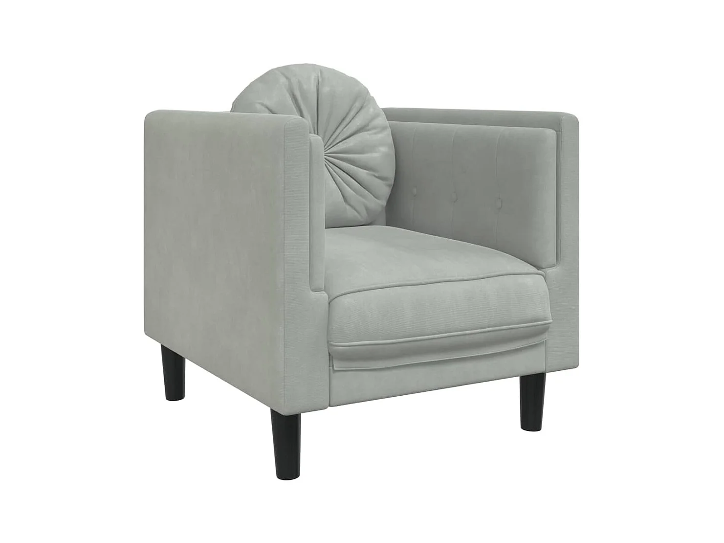 Set di divani 3 pezzi con cuscini in velluto grigio chiaro