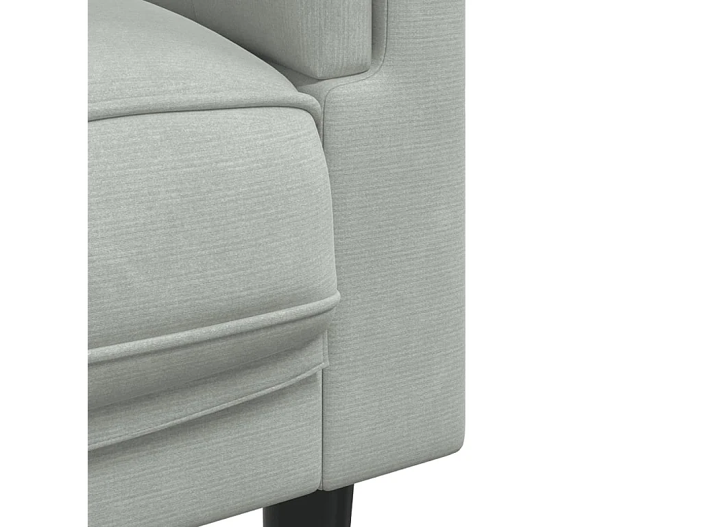 Set di divani 3 pezzi con cuscini in velluto grigio chiaro