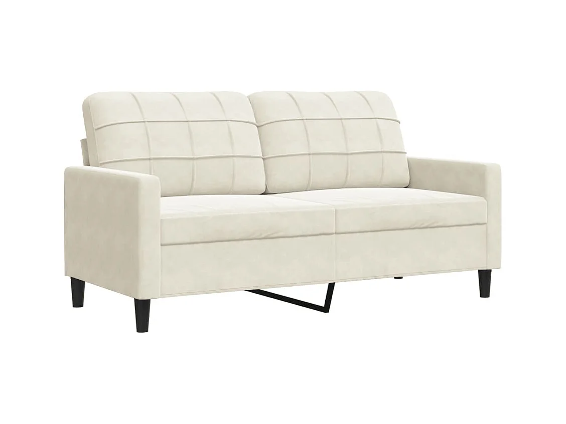 3-delige bankstel met crèmekleurige fluwelen kussens