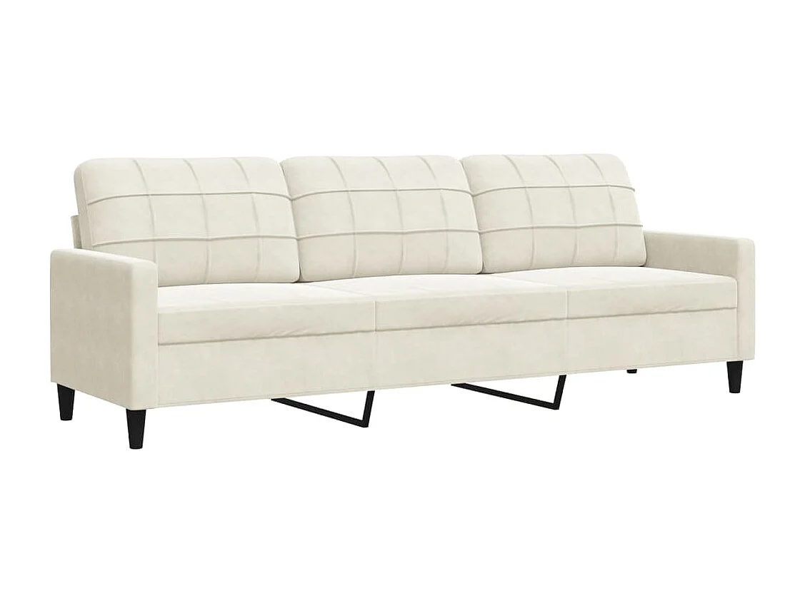 Conjunto de sofá de 3 piezas con cojines de terciopelo color crema