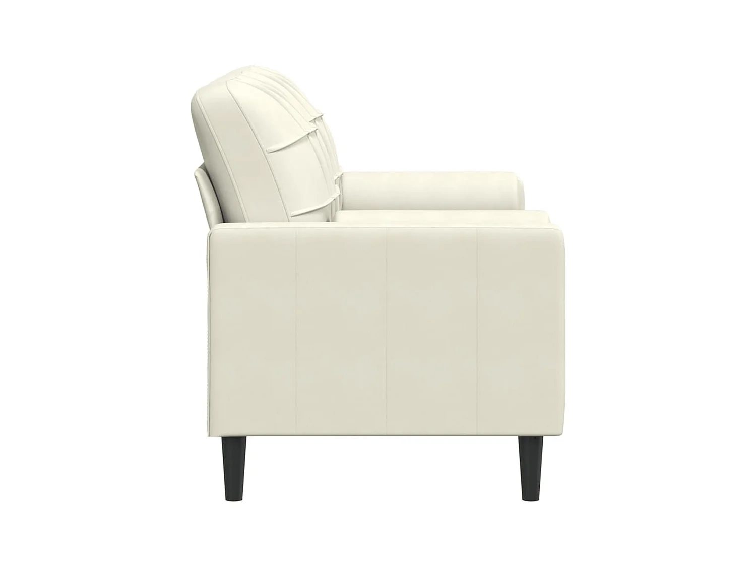 Sofá de 2 plazas con cojines decorativos color crema 140 cm terciopelo