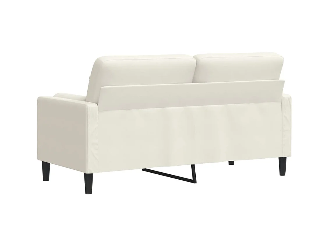 Sofá de 2 plazas con cojines decorativos color crema 140 cm terciopelo