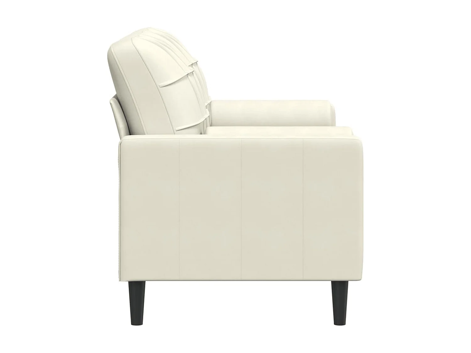 Divano 2 posti con cuscini decorativi crema 140 cm velluto