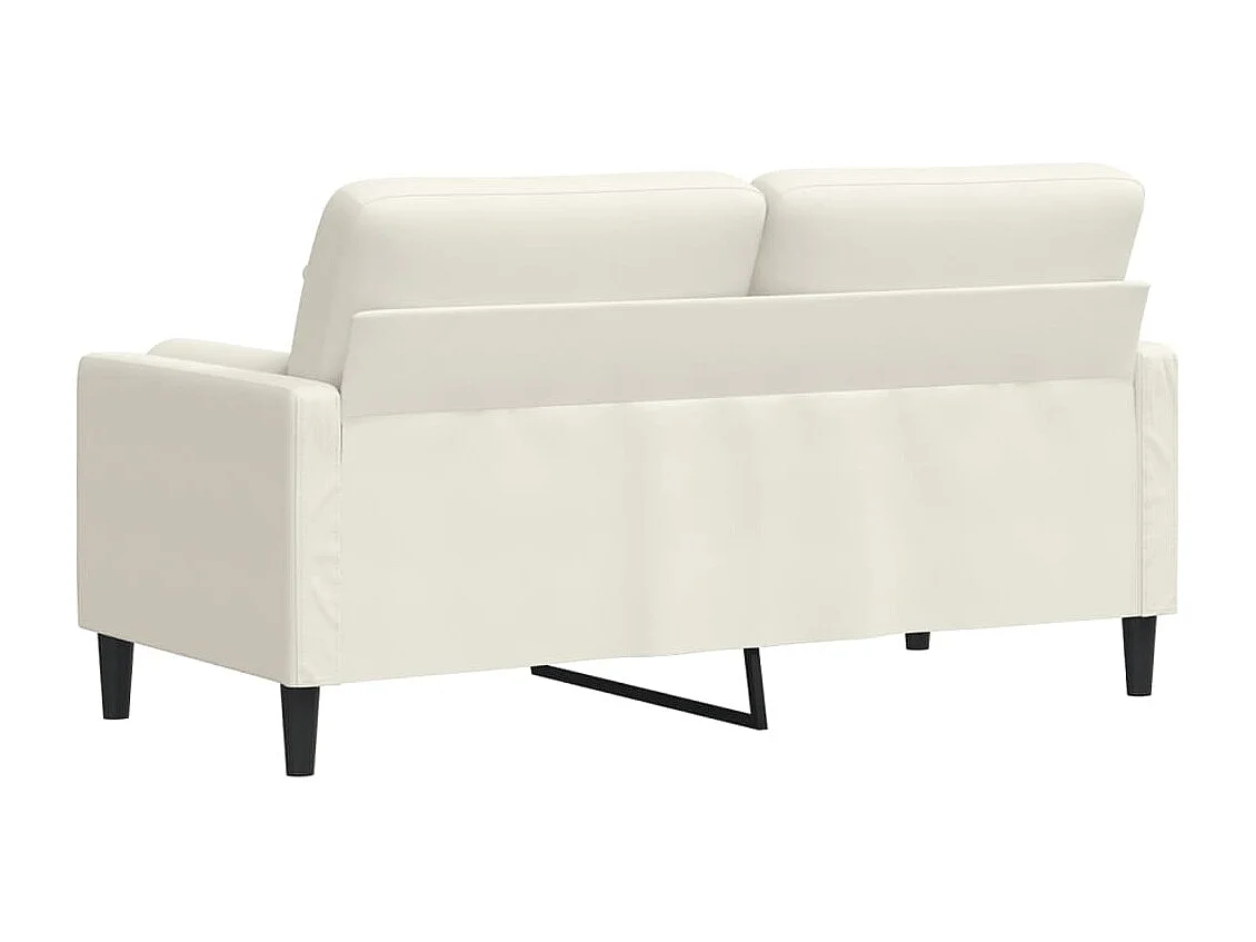 Divano 2 posti con cuscini decorativi crema 140 cm velluto