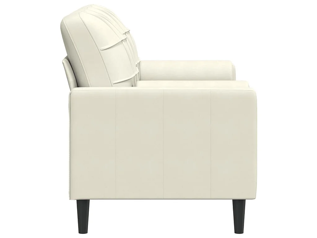 Divano 2 posti con cuscini decorativi crema 140 cm velluto