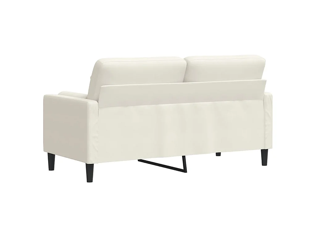 Divano 2 posti con cuscini decorativi crema 140 cm velluto