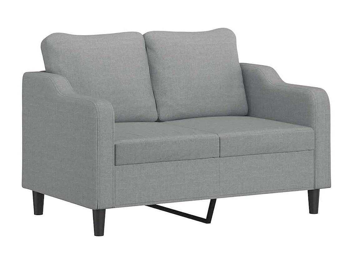 Conjunto de sofá de 2 piezas con cojines de tela gris claro