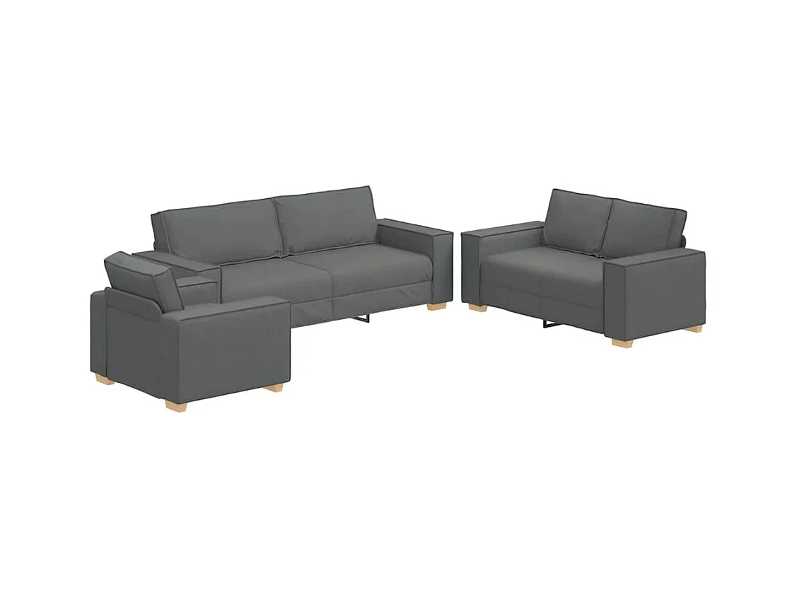 Set di divani 3 pezzi, grigio, 220 x 78 x 84 cm, tessuto