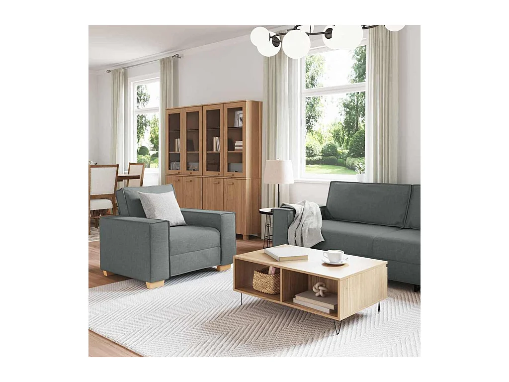 Set di divani 3 pezzi, grigio, 220 x 78 x 84 cm, tessuto