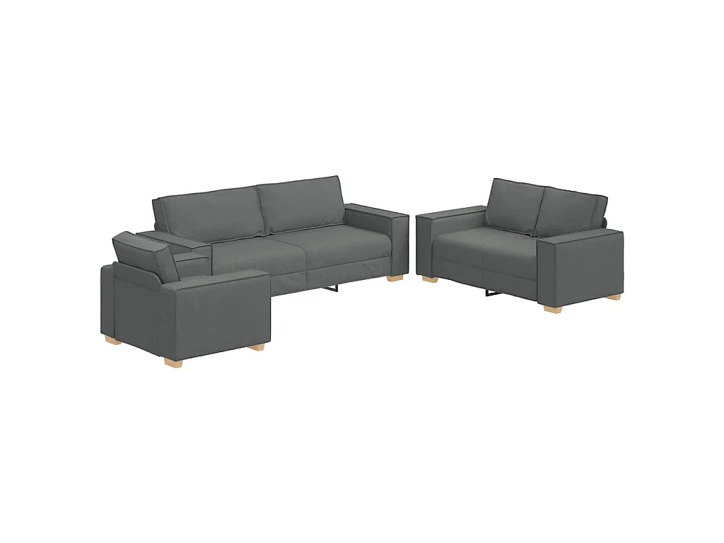 Ensemble de Canapés 3 pcs Gris 220 x 78 x 84 cm tissu