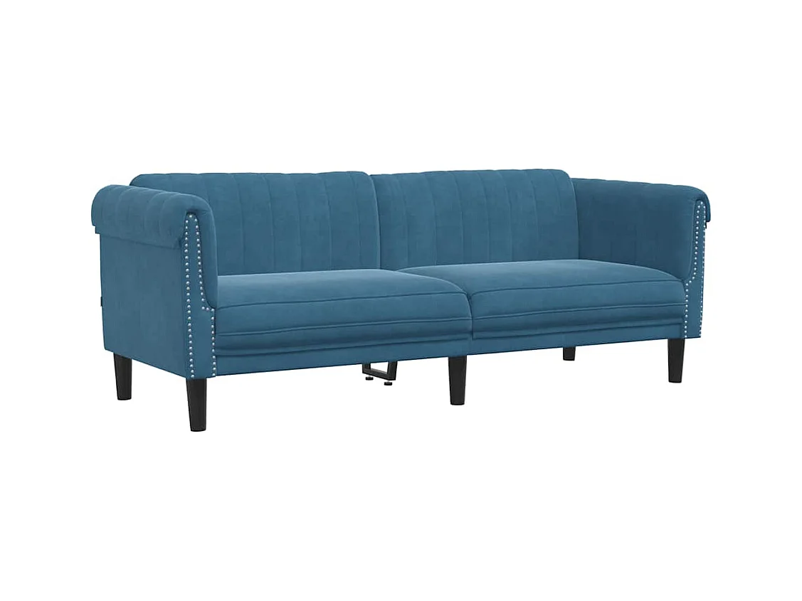 Blaues 3-Sitzer-Sofa aus Samt