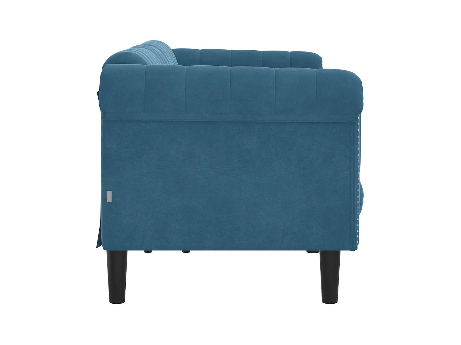 Blauwe fluwelen 3-zitsbank