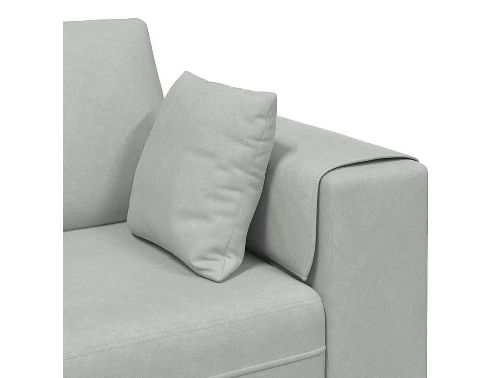 Divano in velluto con cuscino 3 pezzi Grigio chiaro 208 cm Velluto