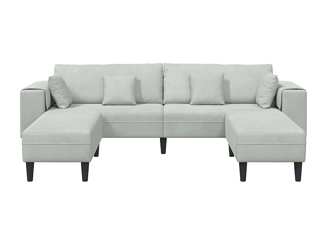 Canapé en velours avec coussin 3 pcs Gris clair 208 cm Velours