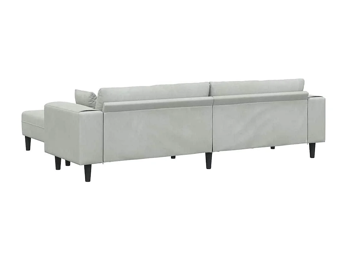 Canapé en velours avec coussin 3 pcs Gris clair 208 cm Velours