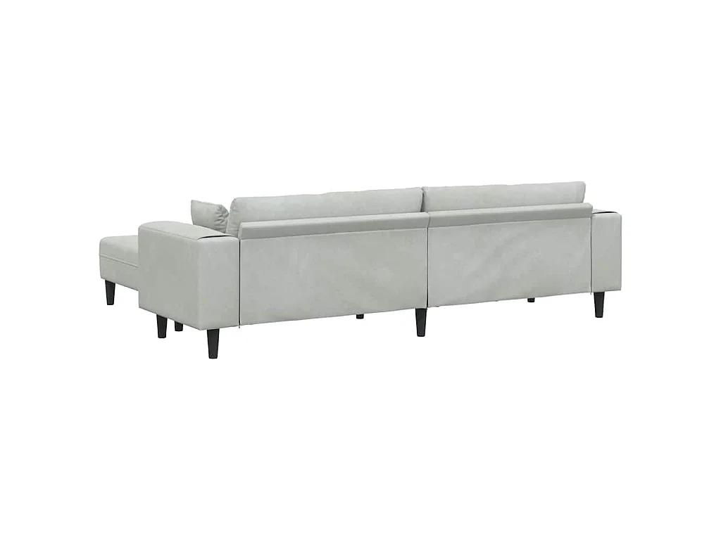 Samtsofa mit Kissen 3-tlg. Hellgrau 208 cm Samt