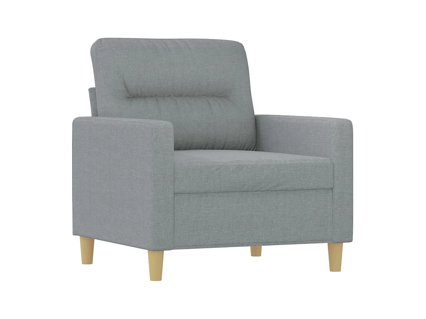 Set di divani 3 pezzi con cuscini in tessuto grigio chiaro