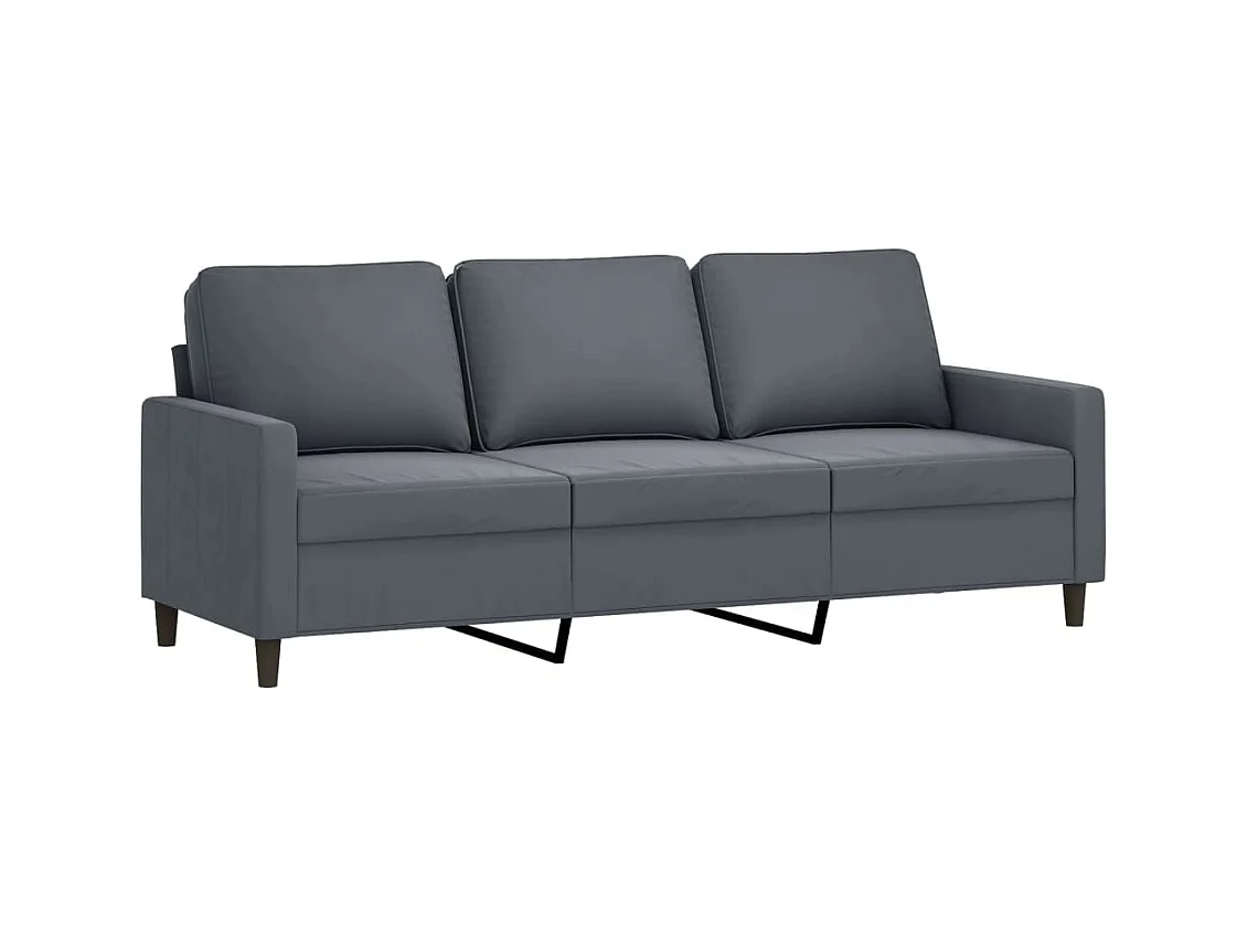 Set di divani 4 pezzi in velluto grigio scuro